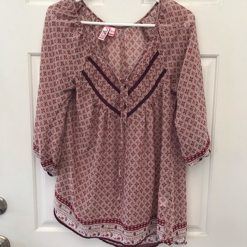 Sheer 3/4 length blouse